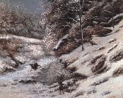Injured deer in the snow Gustave Courbet